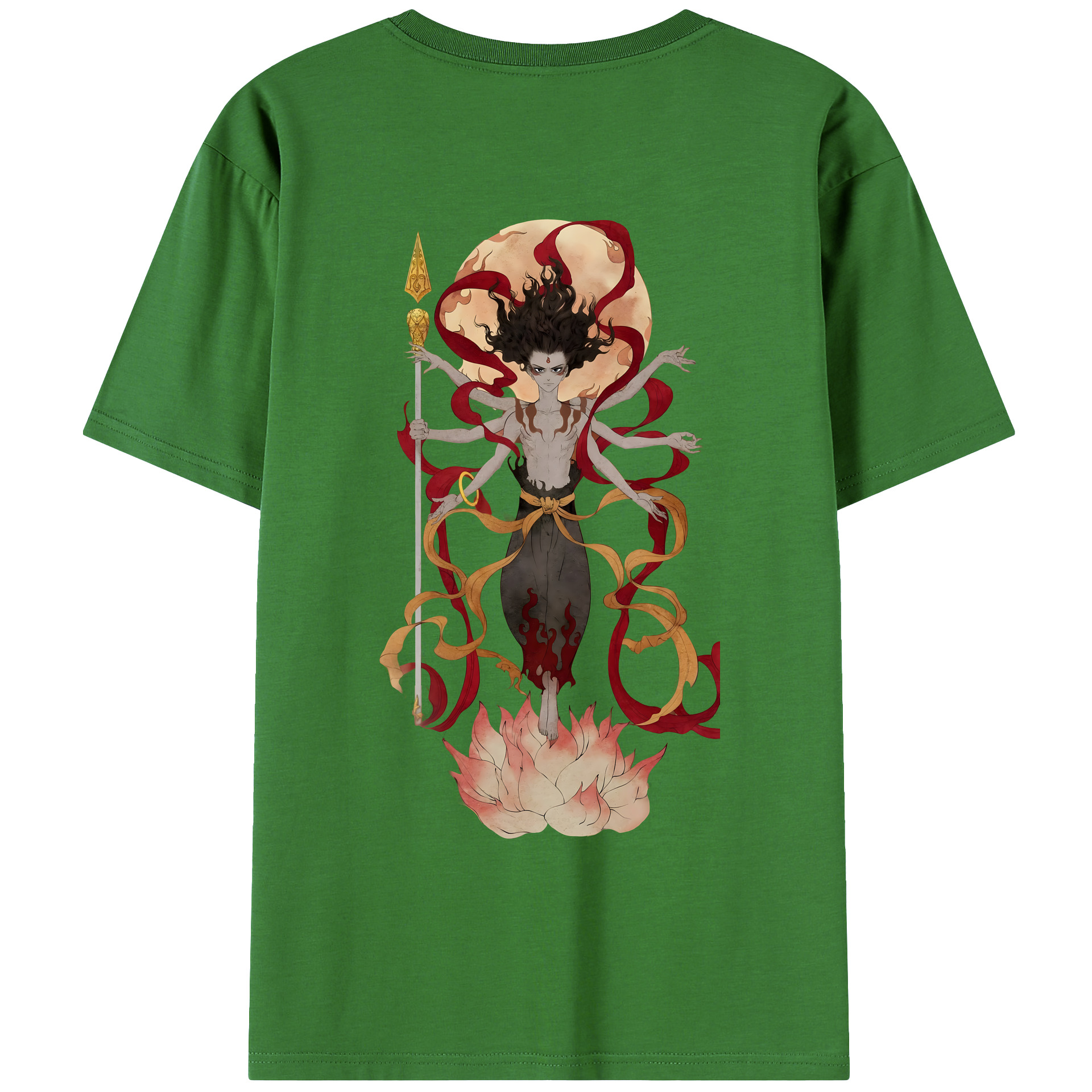 （画像用） Ne Zha 2 ナタ 魔童の大暴れ レディース半袖Tシャツ(バックプリント)